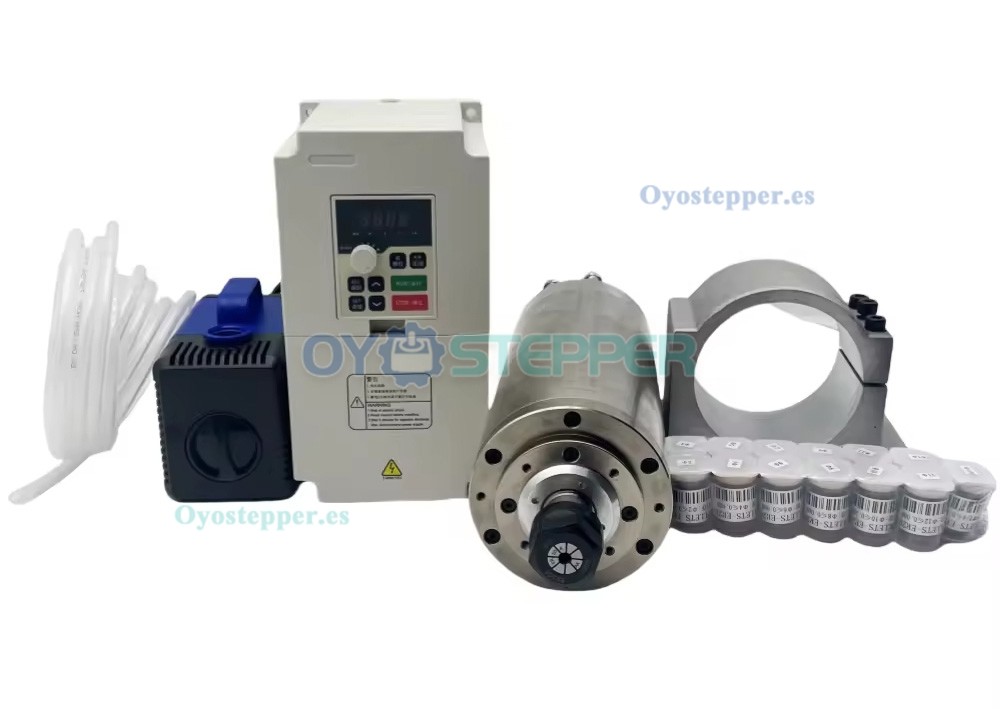 Kit de husillo CNC de 3kW ER20 24000rpm 220V/380V refrigerado por agua con VFD de 3,7kW